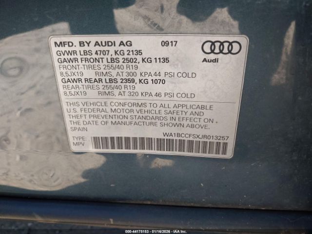 2018 AUDI Q3 WA1BCCFSXJR013257 Photo 8