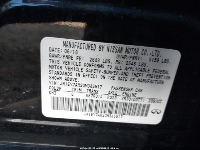 JN1EV7AR2GM345517 Infiniti Q50 3.0t Premium