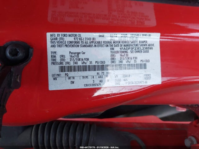 2014 FORD FOCUS 1FADP3F23EL238590 Photo 8