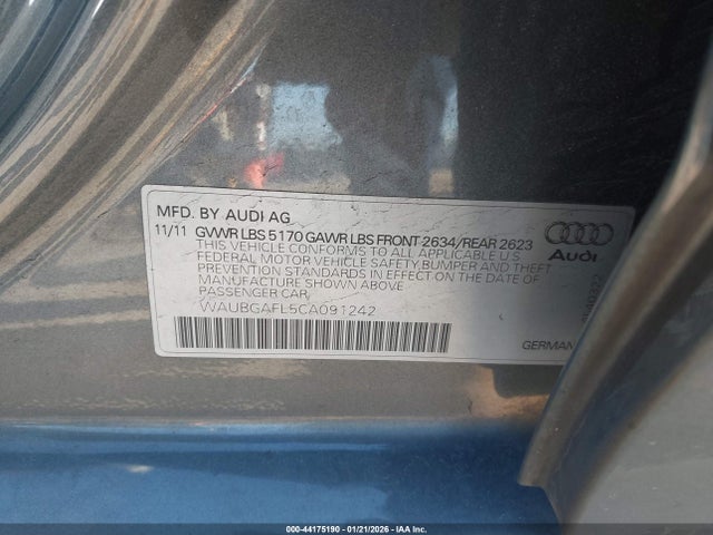 Продаж на аукціоні авто 2012 Audi S4 3.0 Premium Plus, vin: WAUBGAFL5CA091242, номер лоту: 44175190