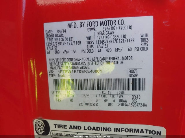 Ford F-150 Xlt 2014 1FTFW1ET0EKE40801 Image 9