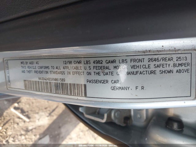 1999 AUDI A6 WAUBA24B3XN061589 Photo 8