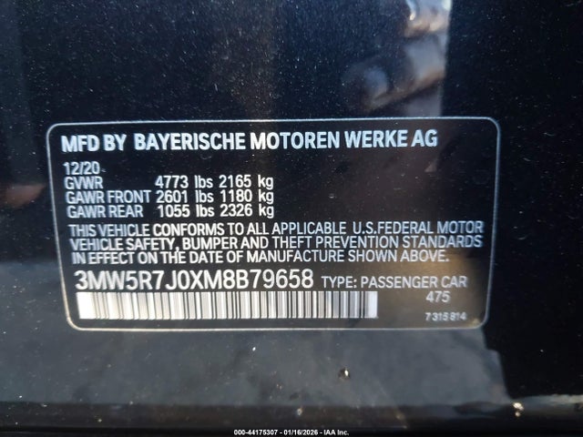 2021 BMW 330I 3MW5R7J0XM8B79658 Photo 8