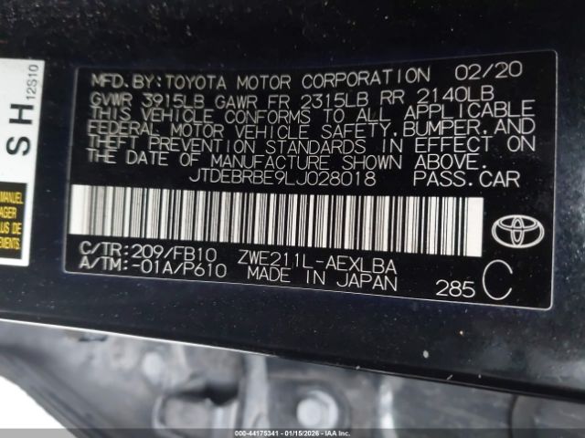 2020 TOYOTA COROLLA JTDEBRBE9LJ028018 Photo 8