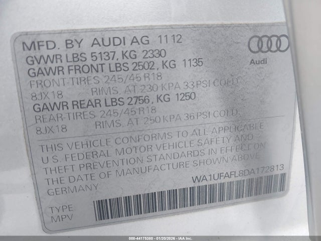 2013 AUDI ALLROAD WA1UFAFL8DA172813 Photo 8
