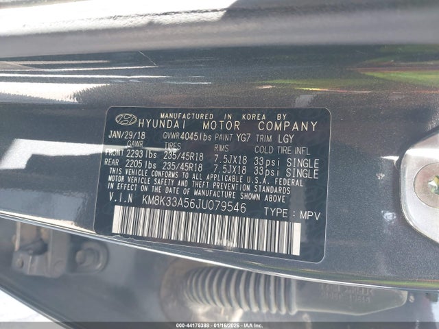 KM8K33A56JU079546 Hyundai Kona Limited