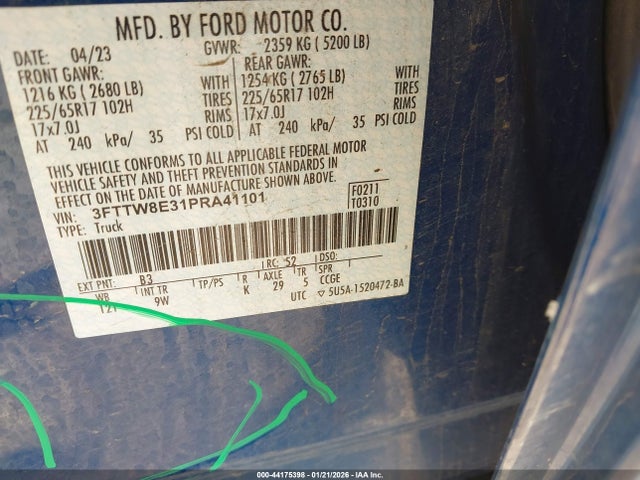 3FTTW8E31PRA41101 Ford Maverick Xl