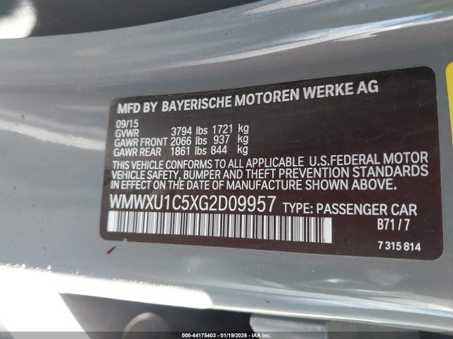 2016 MINI HARDTOP WMWXU1C5XG2D09957 Photo 8