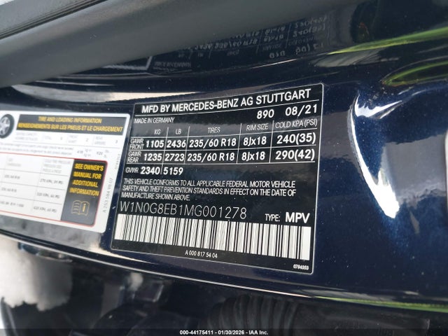 Продаж на аукціоні авто 2021 Mercedes-benz Glc 300 4matic Suv, vin: W1N0G8EB1MG001278, номер лоту: 44175411