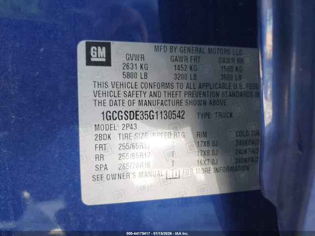 1GCGSDE35G1130542 Chevrolet Colorado Z71
