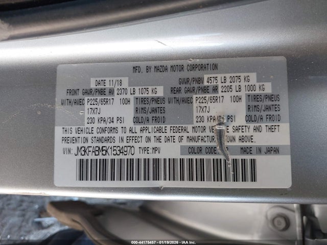 JM3KFABM5K1534970 Mazda CX-5 SPORT