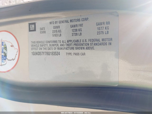 2008 CADILLAC DTS 1G6KD57Y78U183524 Photo 8