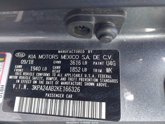 KIA RIO S 2019 3KPA24AB2KE166326 Image 9