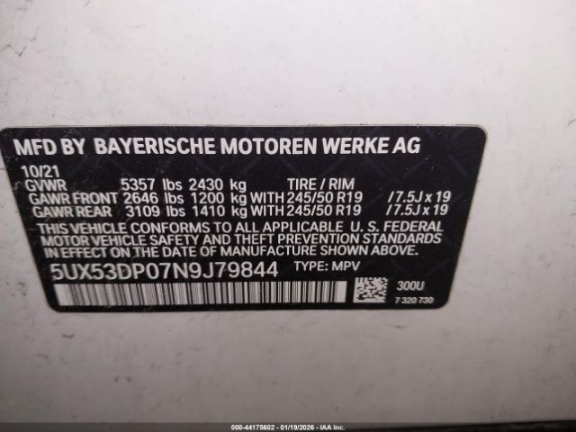 2022 BMW X3 5UX53DP07N9J79844 Photo 8