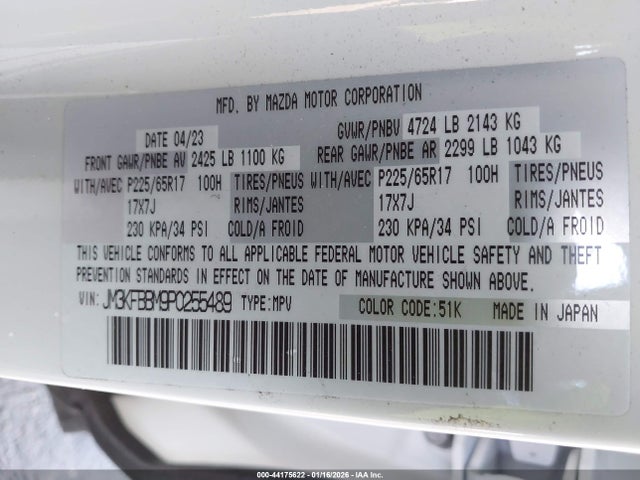 JM3KFBBM9P0255489 Mazda Cx-5 2.5 S Select