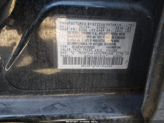3N1AB7AP5EY266052 Nissan SENTRA SL