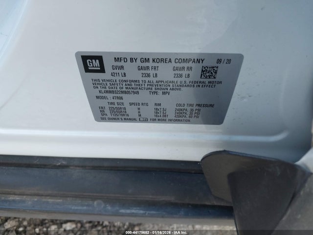 44175682 :رقم المزاد ، KL4MMBS22MB057949 vin ، 2021 Buick Encore Gx Fwd Preferred مزاد بيع