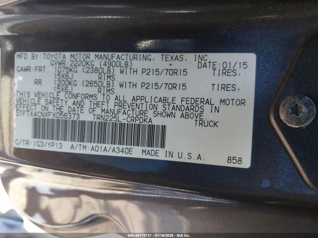5TFTX4CNXFX056373 Toyota Tacoma