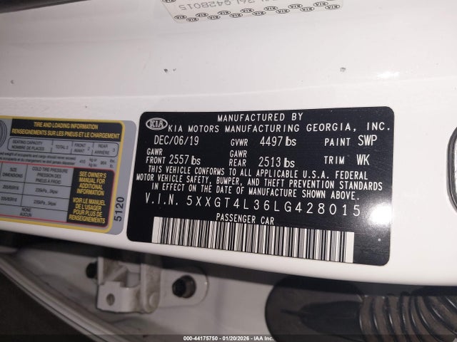 KIA Optima Lx 2020 5XXGT4L36LG428015 Image 9