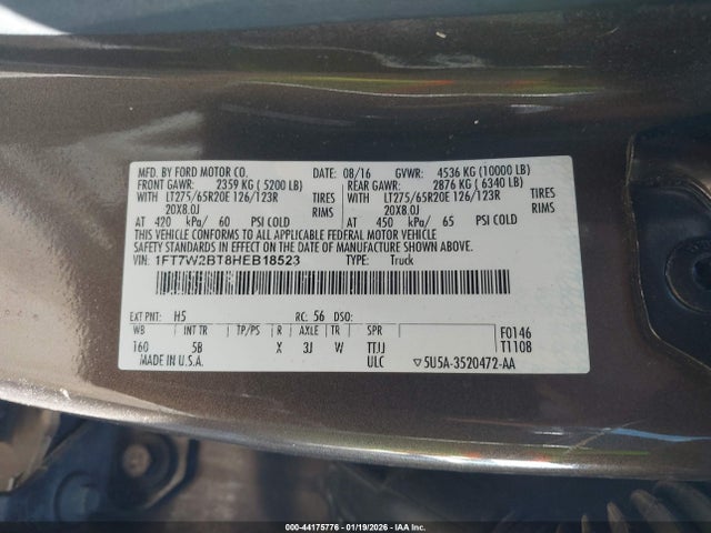 1FT7W2BT8HEB18523 Ford F-250 Lariat
