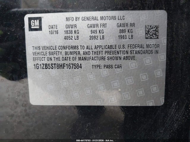 1G1ZB5ST8HF167584 Chevrolet MALIBU LS