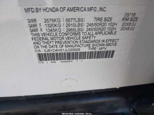 2018 ACURA MDX 5J8YD4H51JL020628 Photo 8