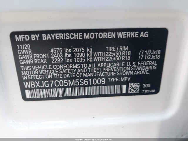 WBXJG7C05M5S61009 BMW X1 Sdrive28i