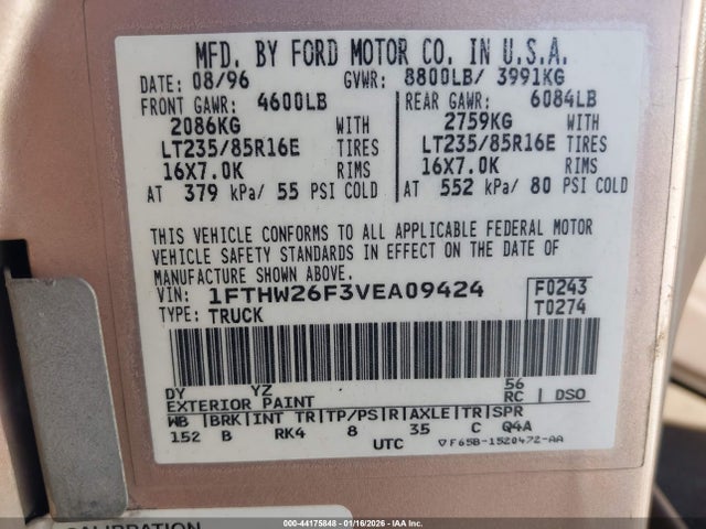 1997 FORD F-250 1FTHW26F3VEA09424 Photo 8