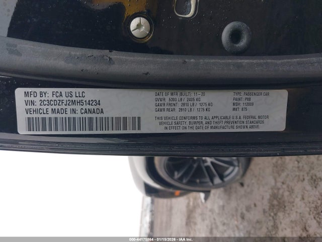 2C3CDZFJ2MH514234 Dodge Challenger R/t Scat Pack Widebody