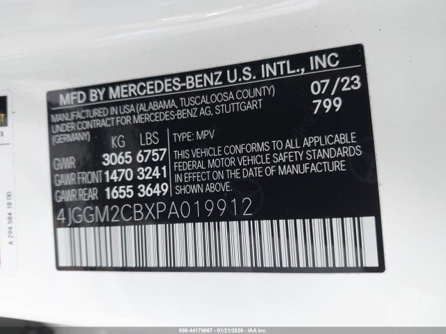 4JGGM2CBXPA019912 Mercedes-Benz Eqe 500 Suv 4matic
