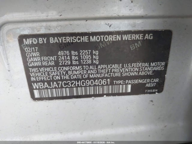 WBAJA7C32HG904061 BMW 530i Xdrive