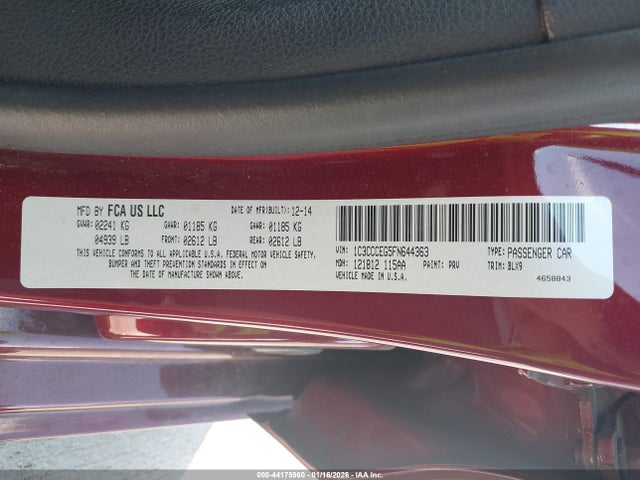 Chrysler 200 C 2015 1C3CCCEG5FN644363 Image 9