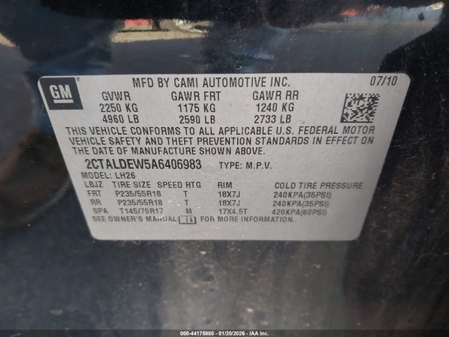 2010 GMC TERRAIN 2CTALDEW5A6406983 Photo 8