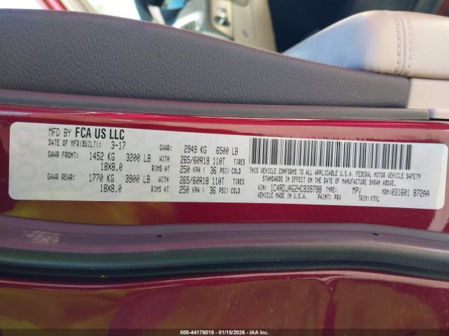 2017 DODGE DURANGO 1C4RDJAG2HC839798 Photo 8