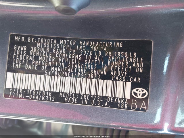 Toyota Corolla Le/le Plus/le Premium 2015 5YFBURHE4FP213873 Image 9