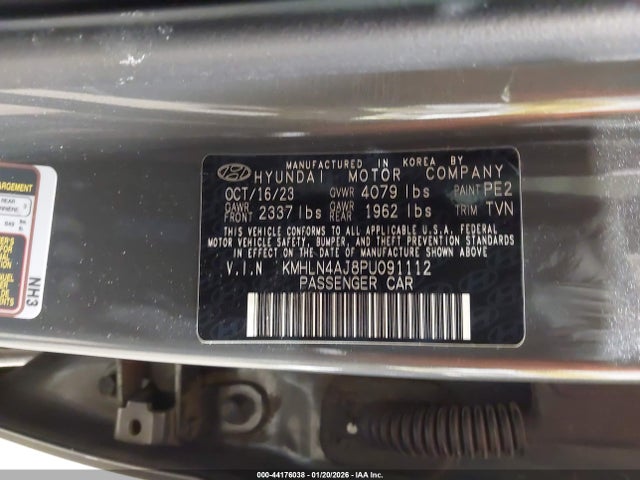 KMHLN4AJ8PU091112 Hyundai Elantra Hybrid Limited