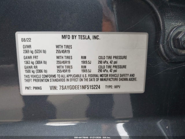 2022 TESLA MODEL Y 7SAYGDEE1NF515224 Photo 8