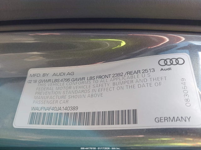 WAUFNAF40JA140389 Audi A4 2.0t Premium