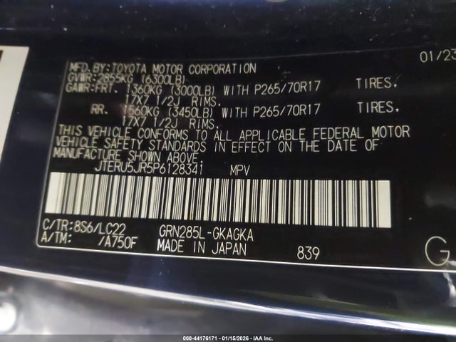 JTERU5JR5P6128341 Toyota 4runner Trd Off Road Premium
