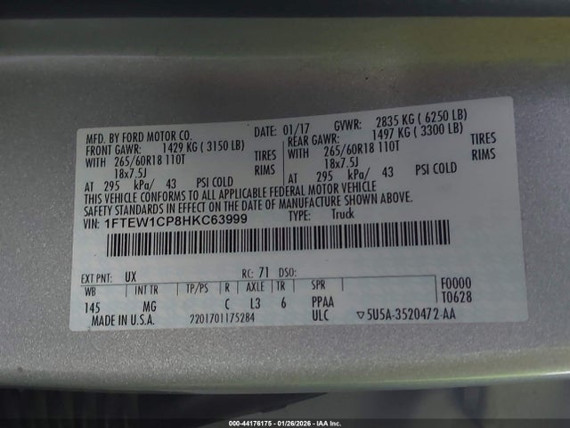 Ford F-150 Xlt 2017 1FTEW1CP8HKC63999 Image 9