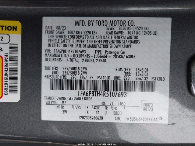 Ford Mustang Ecoboost Fastback 2024 1FA6P8TH4R5107693 Image 9