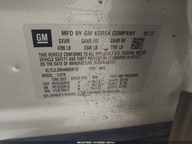 2022 CHEVROLET TRAX KL7CJLSM4NB558132 Photo 8