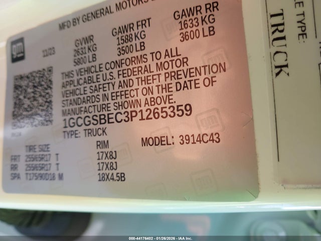 2023 CHEVROLET COLORADO 1GCGSBEC3P1265359 Photo 8