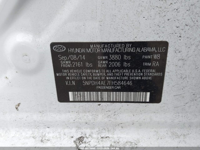 Hyundai ELANTRA SE 2015 5NPDH4AE7FH584646 Image 9