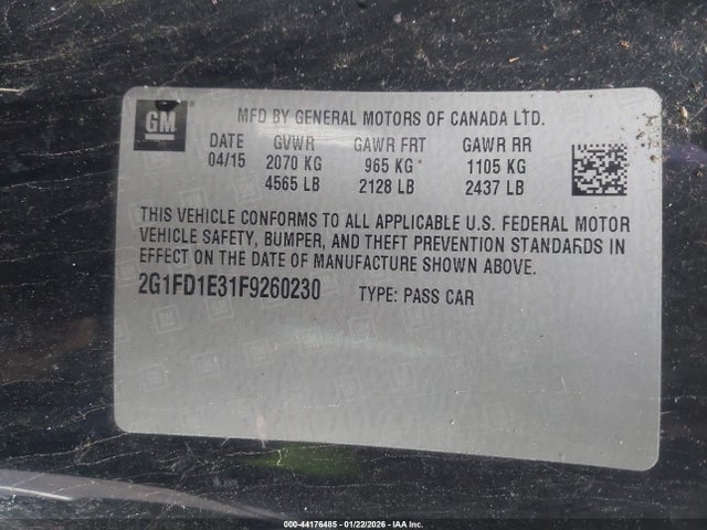 2G1FD1E31F9260230 Chevrolet Camaro 1lt