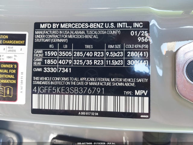 2025 MERCEDES-BENZ GLS 450 4JGFF5KE3SB376791 Photo 8