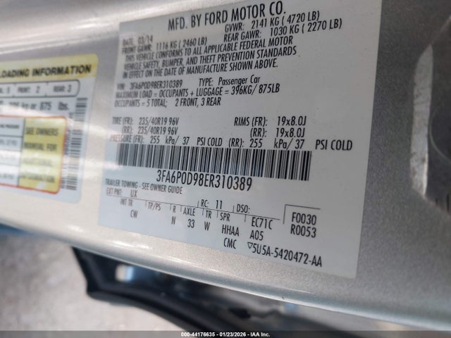 2014 FORD FUSION 3FA6P0D98ER310389 Photo 8