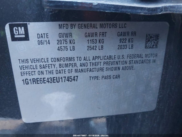 1G1RE6E43EU174547 Chevrolet Volt