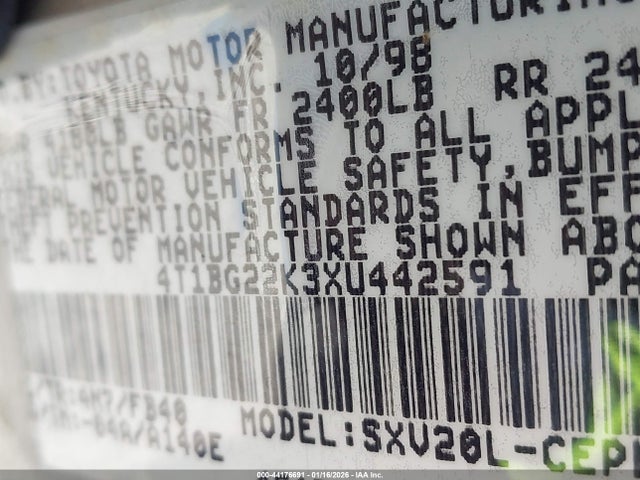 1999 TOYOTA CAMRY 4T1BG22K3XU442591 Photo 8