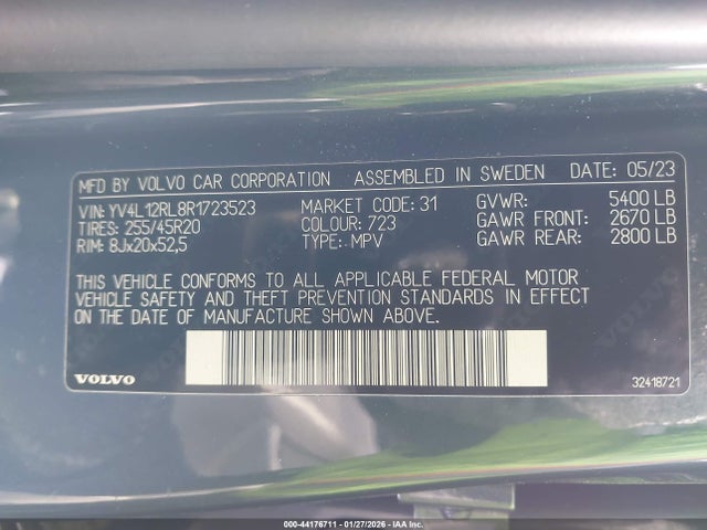 YV4L12RL8R1723523 Volvo Xc60 B5 Plus Dark Theme